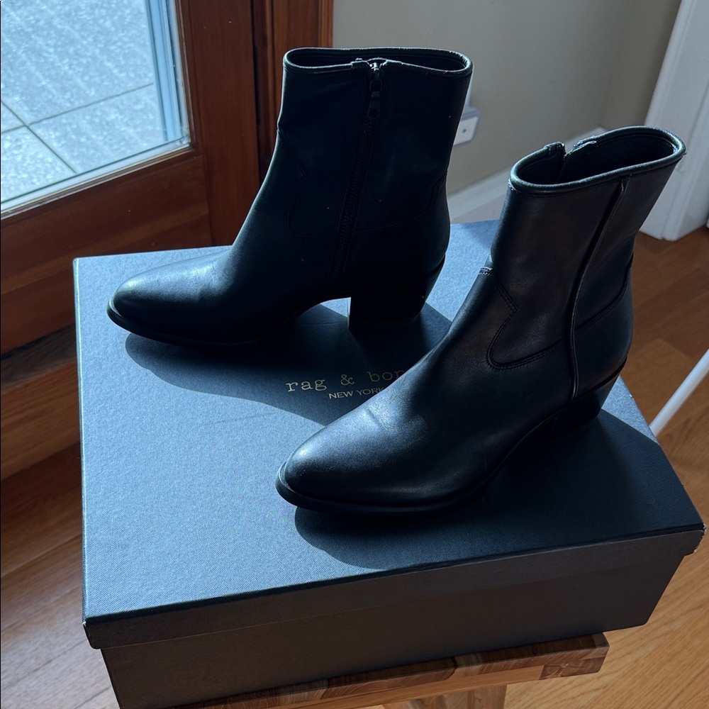 Rag & Bone Sleek Black Leather Boots